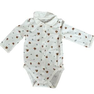 Charming Floral White Baby Bodysuit
